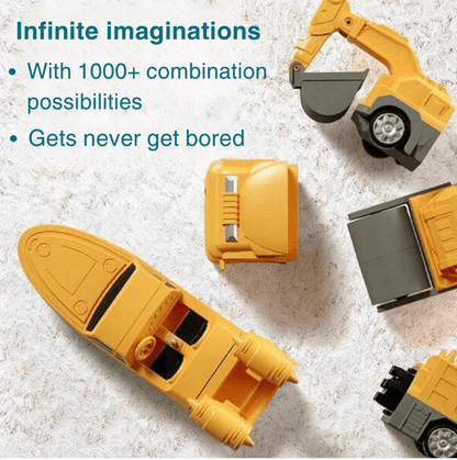 Giggle Gears - Magnetic Transformer Marvel cars, trucks, helicopter and Robot